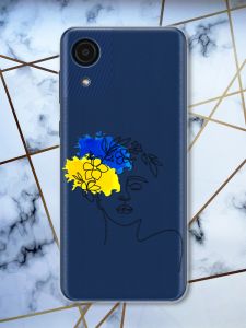 Прозорий чохол на Samsung Galaxy A03 Core / A032 патріотичний дизайн Українка Арт принт 3