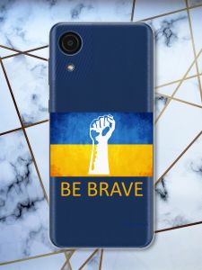 Прозорий чохол на Samsung Galaxy A03 Core / A032 патріотичний дизайн Мужність Україна принт 42