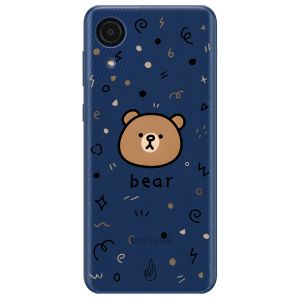 Прозорий чохол на Samsung Galaxy A03 Core / A032 рельєфний дизайн Ведмедик принт 76