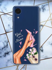 Прозорий чохол на Samsung Galaxy A03 Core / A032 рельєфний дизайн Ніжки принт 62