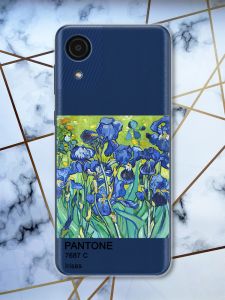 Прозорий чохол на Samsung Galaxy A03 Core / A032 рельєфний дизайн Іриси принт 75