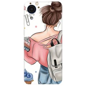 Чохол на Samsung Galaxy A03 Core / A032 рельєфний дизайн Дівчина з рюкзаком принт 30