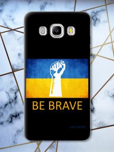 Матовий чорний чохол на Samsung Galaxy J5(2016) J510 патріотичний дизайн Мужність Україна принт 42