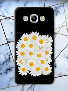 Матовий чорний чохол на Samsung Galaxy J5(2016) J510 дизайн Букет ромашок принт 40