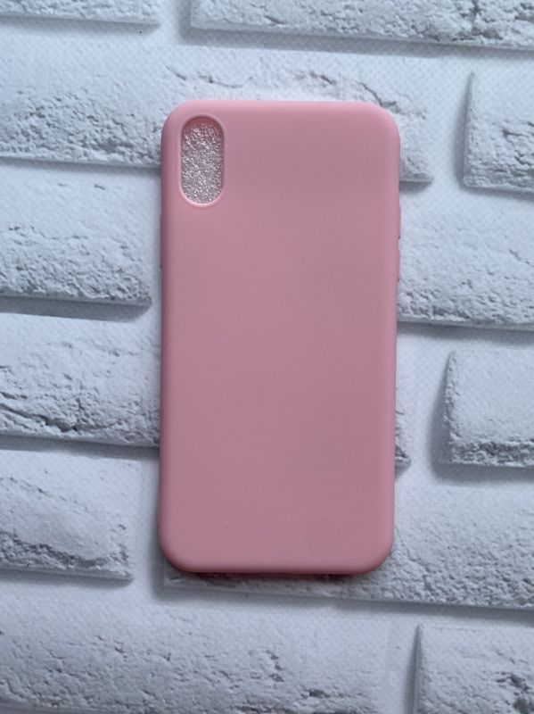 Силіконовий матовий чохол для iPhone X / Xs Рожевий