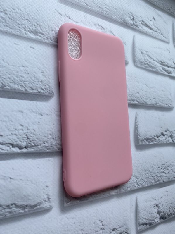 Силіконовий матовий чохол для iPhone X / Xs Рожевий