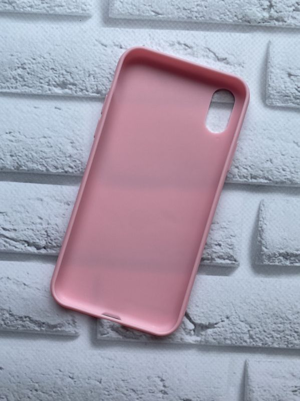 Силіконовий матовий чохол для iPhone X / Xs Рожевий