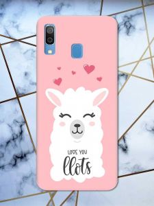 Матовий рожевий чохол на Samsung Galaxy А30 (2019) / А20 (2019) рельєфний дизайн Лама принт 94