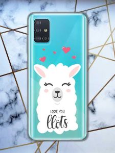 Прозорий чохол на Samsung Galaxy A51 рельєфний дизайн Лама принт 94
