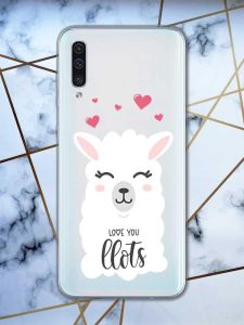 Прозорий чохол на Samsung Galaxy A50 (2019) A505 рельєфний дизайн Лама принт 94