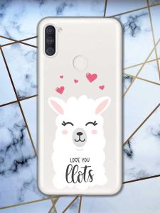 Прозорий чохол на Samsung Galaxy A11 рельєфний дизайн Лама принт 94