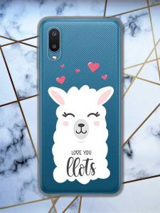 Прозорий чохол на Samsung Galaxy A02 / A022 (2021)  рельєфний дизайн Лама принт 94
