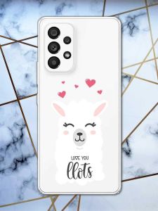 Прозорий чохол на Samsung Galaxy A53  рельєфний дизайн Лама принт 94