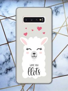 Прозорий чохол на Samsung Galaxy S10 рельєфний дизайн Лама принт 94