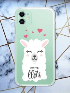 Прозорий чохол на Apple iPhone 11 (6,1) рельєфний дизайн Лама принт 94