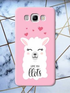 Матовий рожевий чохол на Samsung Galaxy J7(2016) J710 рельєфний дизайн Лама принт 94