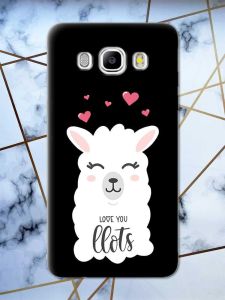 Матовий чорний чохол на Samsung Galaxy J5(2016) J510 рельєфний дизайн Лама принт 94