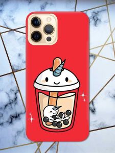 Матовий червоний чохол на Apple iPhone 12 Pro Max дизайн Коктейль Єдиноріг принт 96