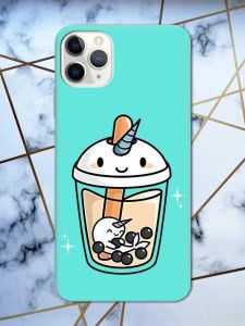 Матовий бірюзовий чохол на iPhone 11 Pro Max (6.5) дизайн Коктейль Єдиноріг принт 96