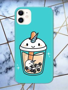 Матовий бірюзовий чохол на Apple iPhone 11 (6.1) дизайн Коктейль Єдиноріг принт 96