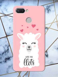 Матовий рожевий чохол на Xiaomi Redmi 6 рельєфний дизайн Лама принт 94