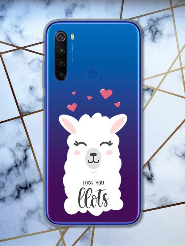 Прозорий чохол на Xiaomi Redmi Note 8T  рельєфний дизайн Лама принт 94