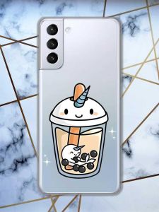 Прозорий чохол для Samsung Galaxy S21 (G991)  дизайн Коктейль Єдиноріг принт 96