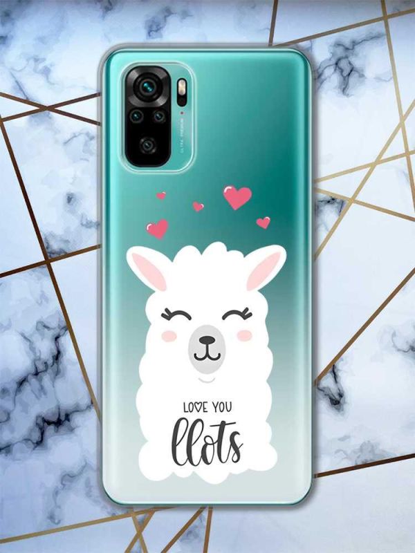 Прозорий чохол на Xiaomi Redmi Note 10 / Note 10s  рельєфний дизайн Лама принт 94