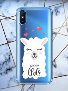 Прозорий чохол на Xiaomi Redmi 9A  рельєфний дизайн Лама принт 94