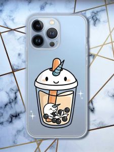 Прозорий чохол на Apple iPhone 13 Pro дизайн Коктейль Єдиноріг принт 96