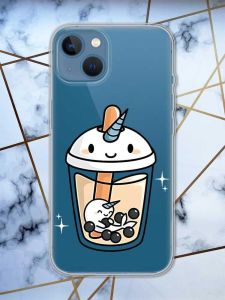 Прозорий чохол на Apple iPhone 13 дизайн Коктейль Єдиноріг принт 96