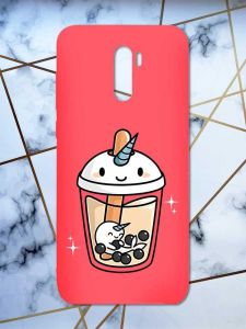 Матовий червоний чохол на Xiaomi Redmi Note 8 Pro дизайн Коктейль Єдиноріг принт 96