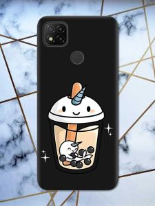 Матовий чорний чохол на Xiaomi Redmi 9C дизайн Коктейль Єдиноріг принт 96