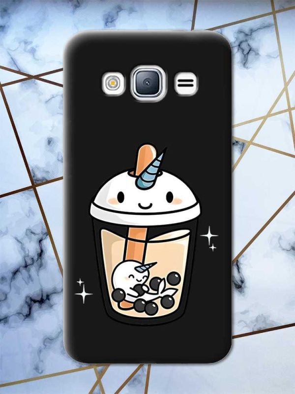 Матовий чорний чохол на Samsung Galaxy J3 / J310 дизайн Коктейль Єдиноріг принт 96