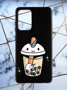 Матовий чорний чохол на Samsung Galaxy A52 дизайн Коктейль Єдиноріг принт 96
