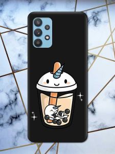 Матовий чорний чохол на Samsung Galaxy A32 дизайн Коктейль Єдиноріг принт 96