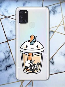 Прозорий чохол на Samsung Galaxy A21s дизайн Коктейль Єдиноріг принт 96