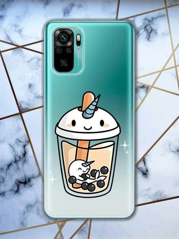 Прозорий чохол на Xiaomi Redmi Note 10 / Note 10s  дизайн Коктейль Єдиноріг принт 96