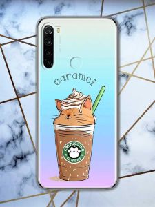 Прозорий чохол на Xiaomi Redmi Note 8  дизайн Капучіно котик принт 97
