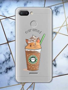 Прозорий чохол на Xiaomi Redmi 6  дизайн Капучіно котик принт 97