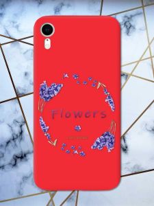 Матовий червоний чохол на Apple iPhone XR рельєфний дизайн Лавандовий віночок принт 19