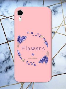Матовий рожевий чохол на Apple iPhone XR рельєфний дизайн Лавандовий віночок принт 19