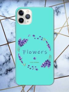Матовий бірюзовий чохол на iPhone 11 Pro Max (6.5) рельєфний дизайн Лавандовий віночок принт 19