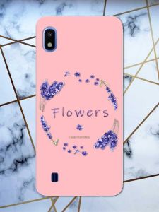 Матовий рожевий чохол на Samsung Galaxy А10 (2019) А105 рельєфний дизайн Лавандовий віночок принт 19