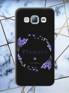 Матовий чорний чохол на Samsung Galaxy J3 / J310 рельєфний дизайн Лавандовий віночок принт 19
