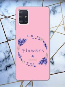 Матовий рожевий чохол на Samsung Galaxy A71 / A715 рельєфний дизайн Лавандовий віночок принт 19