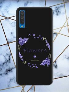 Матовий чорний чохол на Samsung Galaxy А50 (2019) А505 рельєфний дизайн Лавандовий віночок принт 19
