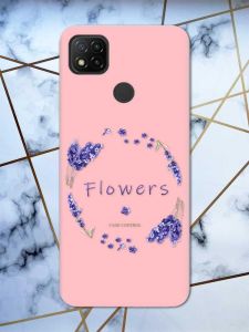 Матовий рожевий чохол на Xiaomi Redmi 9C рельєфний дизайн Лавандовий віночок принт 19