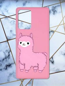 Матовий рожевий чохол на Samsung Galaxy A52 дизайн Лама рожева принт 100