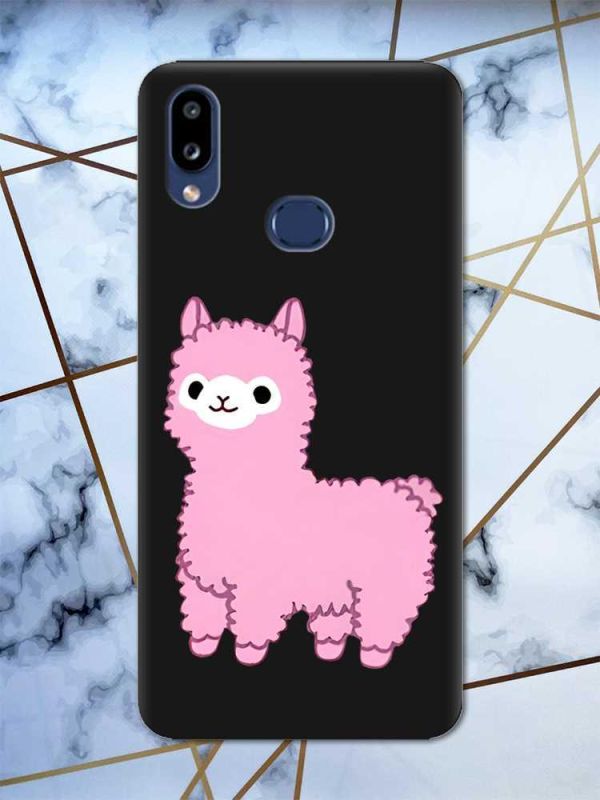 Матовий чорний чохол на Samsung Galaxy А10ѕ A107 дизайн Лама рожева принт 100